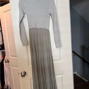 Anthropologie Twofer Ribbed Knit and Sheer Maxi Dress